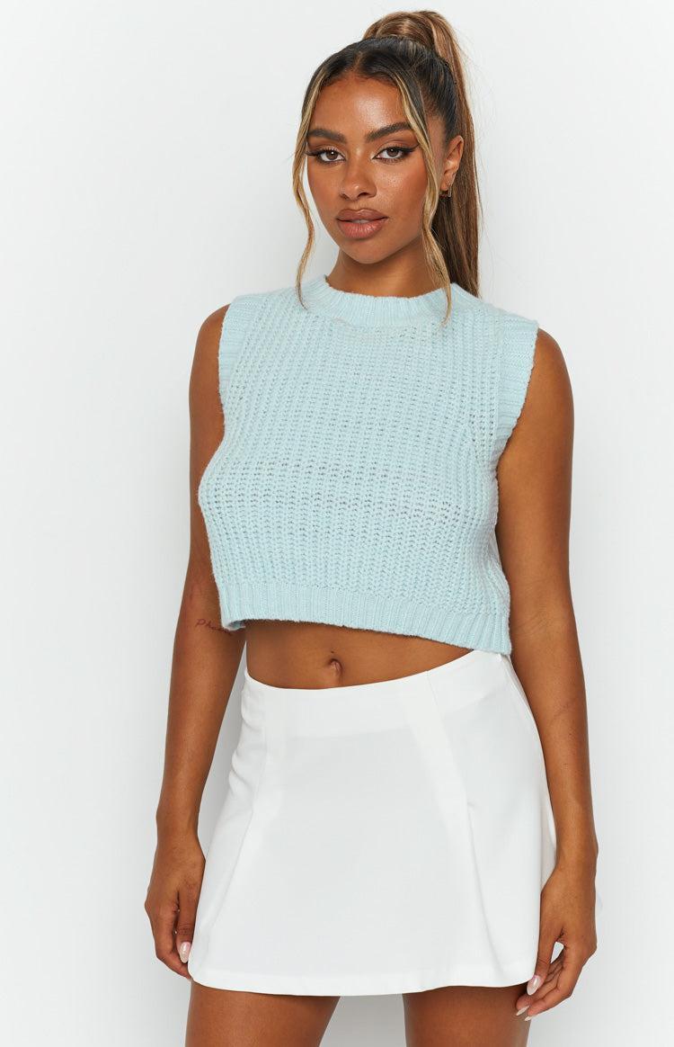 Snoh Pale Blue Knit Tank Product Image