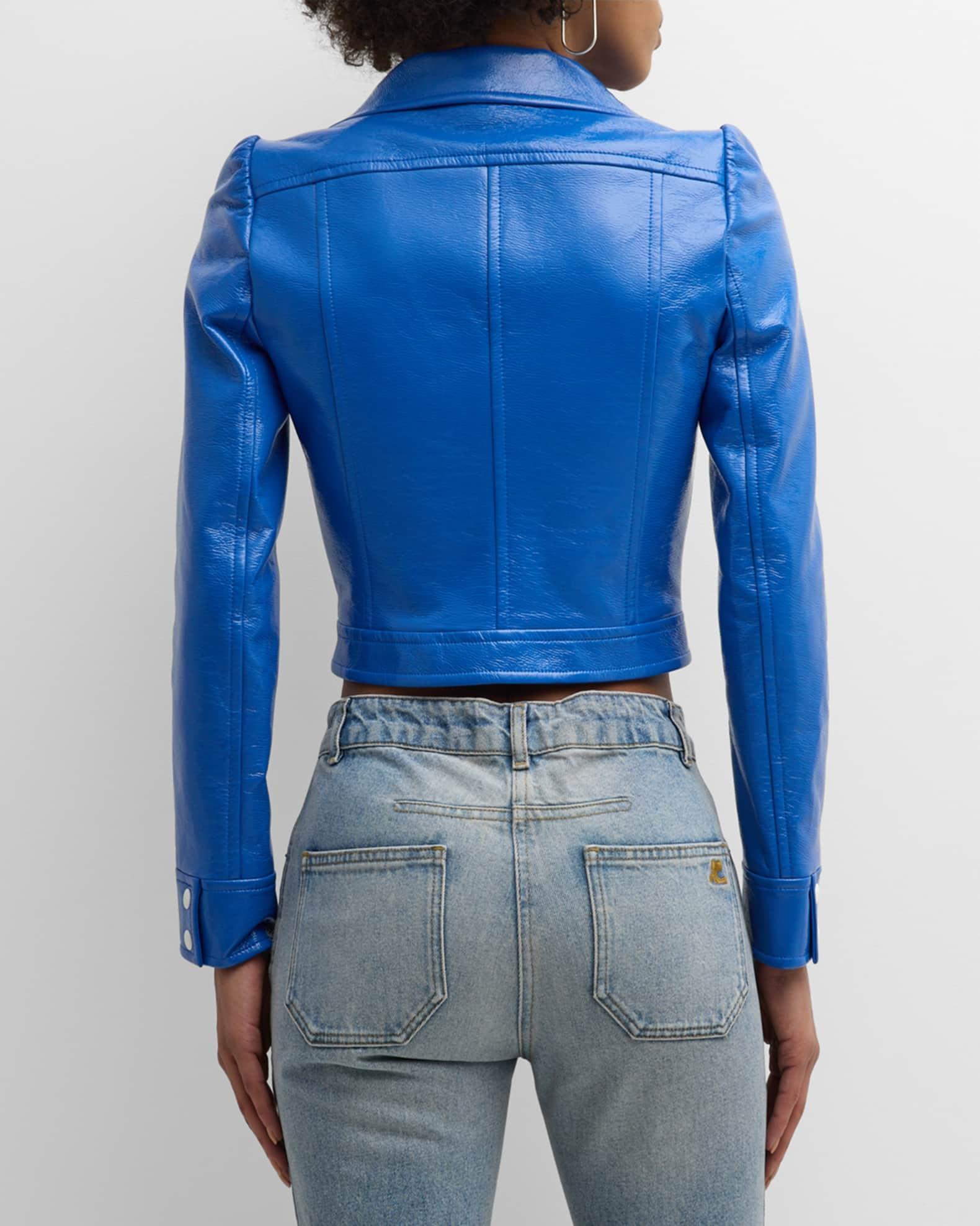 Textured Vinyl Crop Jacket Product Image