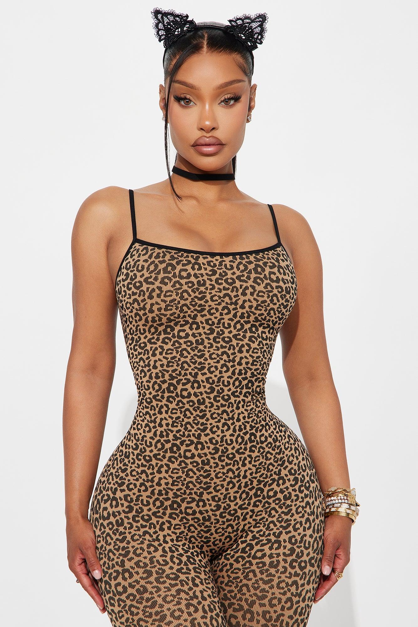 Feline Fatale 3 Piece Costume Set - Brown/combo Female Product Image
