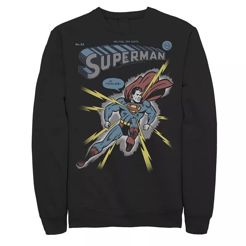 Mens Superman Electrocuted It Tickles Faded Portrait Sweatshirt Product Image