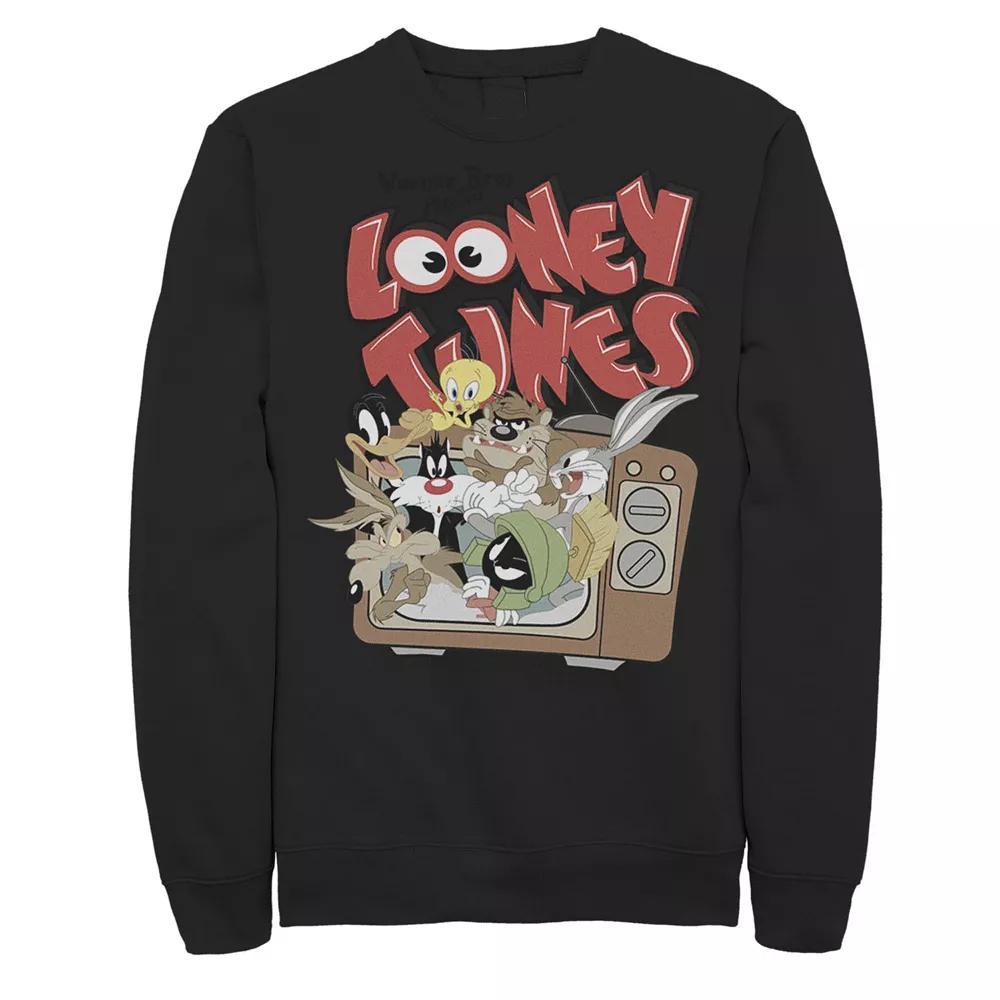 Men's Looney Tunes Characters TV Retro Style Sweatshirt, Size: Large, Black Product Image