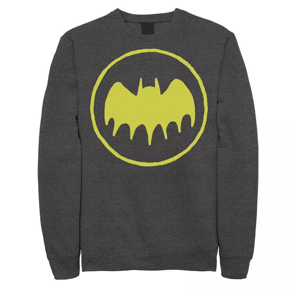 Men's DC Comics Batman Gadgets Classic Logo Ringer Sweatshirt, Size: Small, Grey Heather Product Image