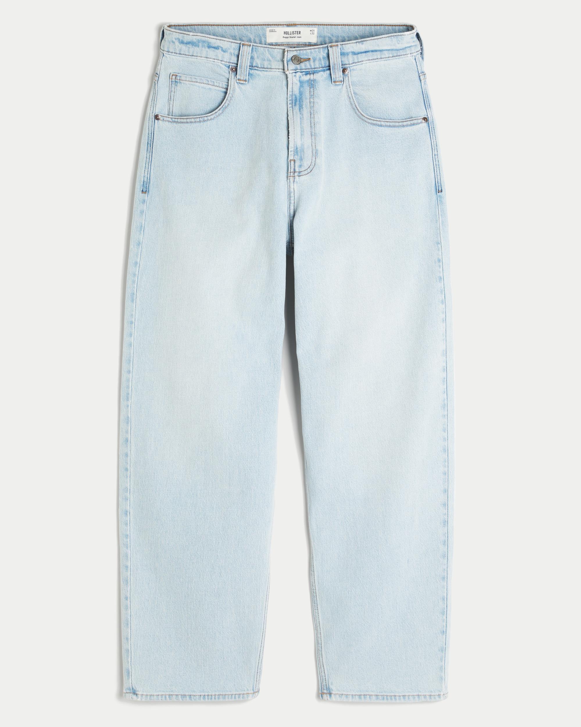 Light Wash Skater Baggy Jeans Product Image