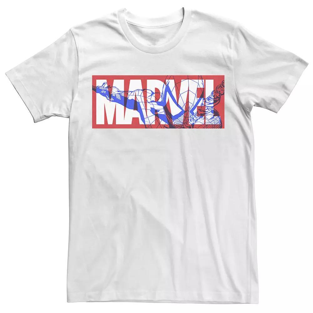 Men's Marvel Spider-Man Large Classic Movie Logo Graphic Tee, White Product Image