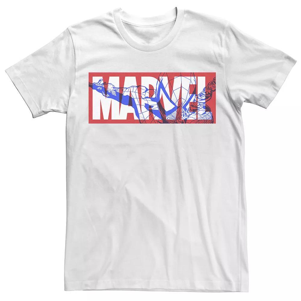 Men's Marvel Spider-Man Large Classic Movie Logo Graphic Tee, White Product Image