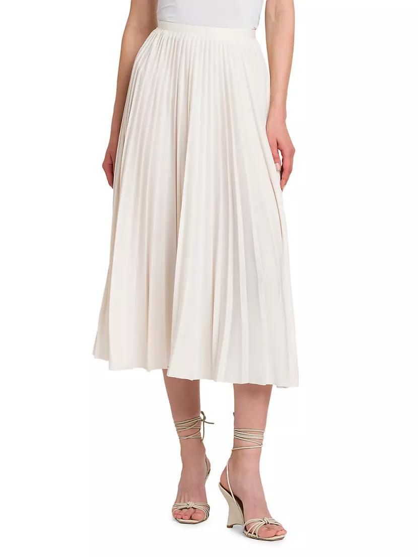 Pleated Crepe Midi-Skirt Product Image