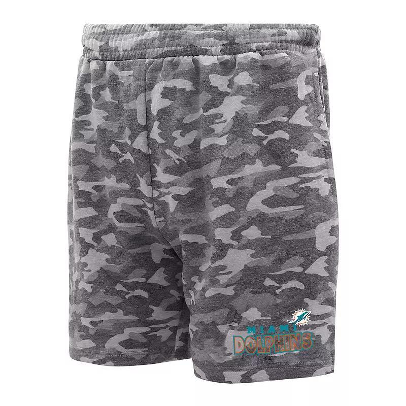 Men's Concepts Sport  Charcoal Miami Dolphins Biscayne Camo Shorts, Size: XL Product Image