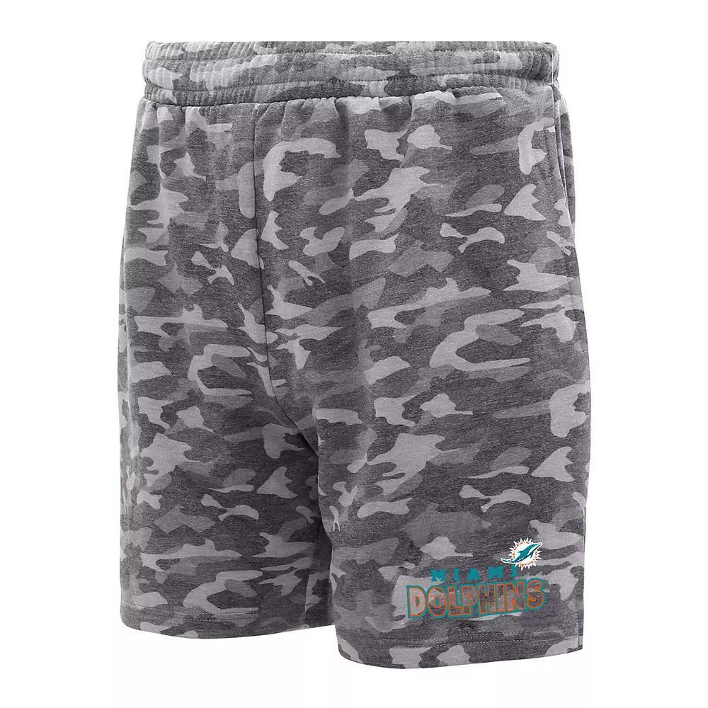 Men's Concepts Sport  Charcoal Miami Dolphins Biscayne Camo Shorts, Size: XL Product Image