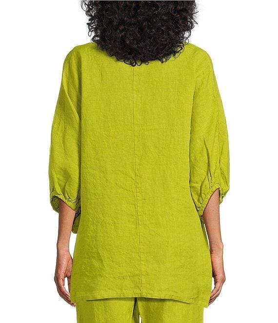 Bryn Walker Light Linen Round Neck Elbow Dolman Sleeve Tunic Product Image