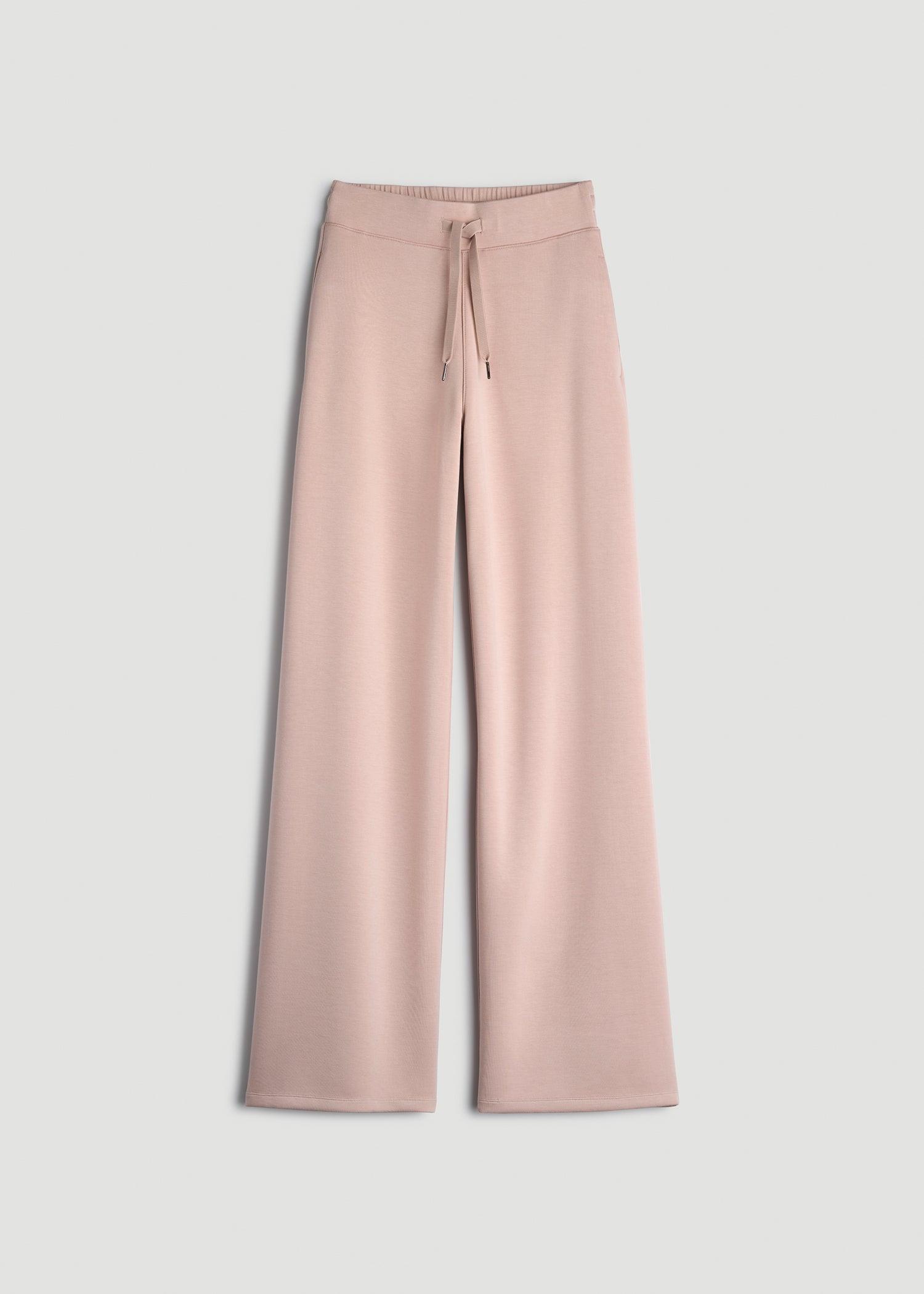 Pull-On Tie Waist Wide Leg Pants for Tall Women in Desert Rose Product Image