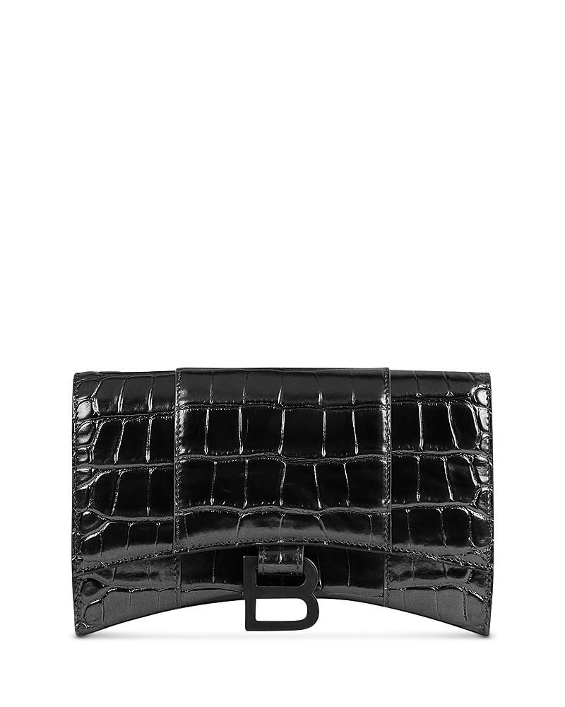 Womens Hourglass Wallet with Chain Crocodile Embossed Product Image