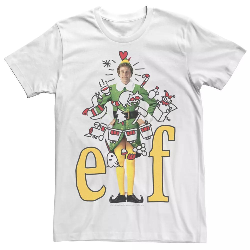 Men's Elf Buddy And Doodles Logo Tee, Size: Medium, White Product Image