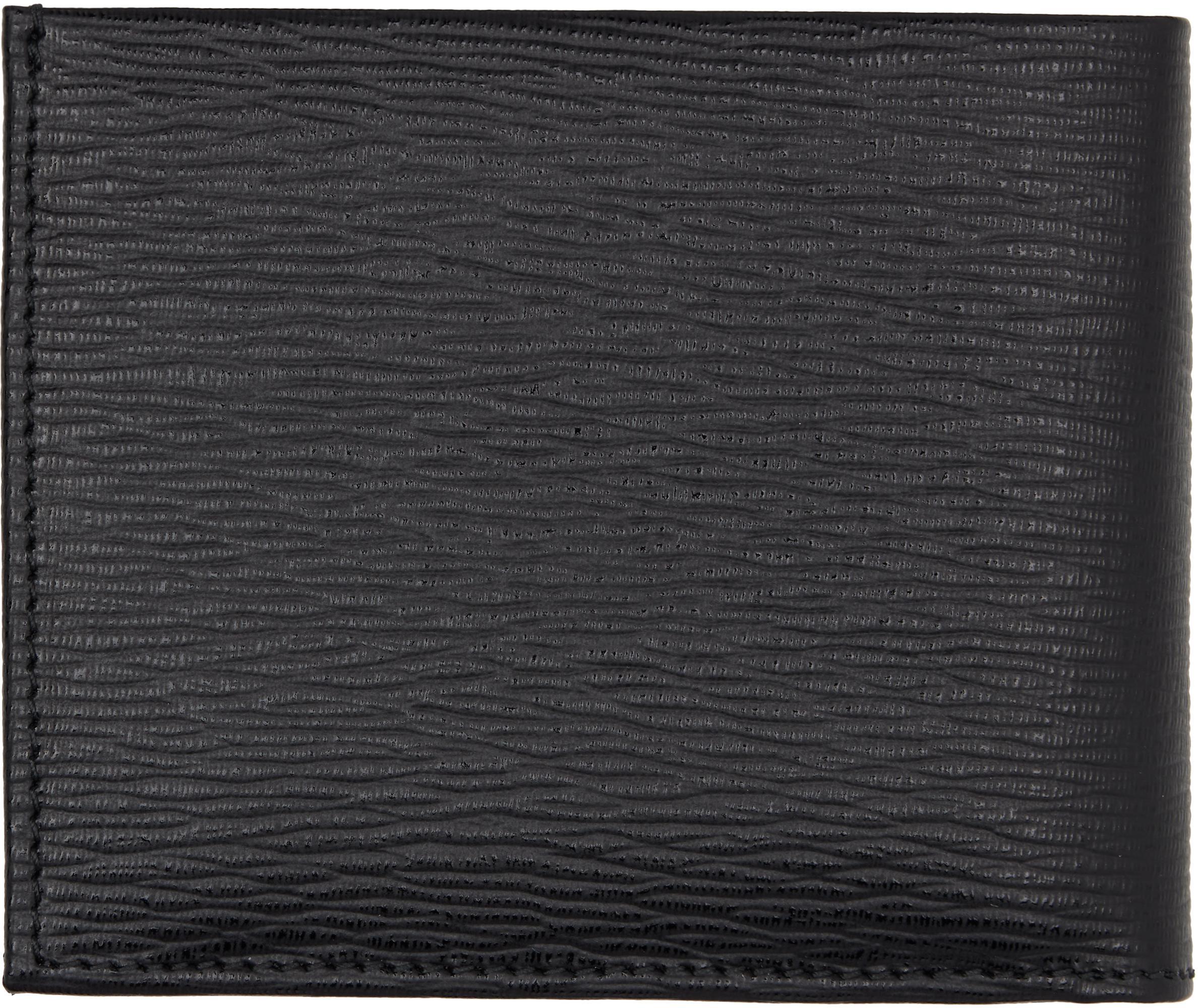 FERRAGAMO Black Gancini Coin Pocket Wallet In Nero Dark Rain Product Image