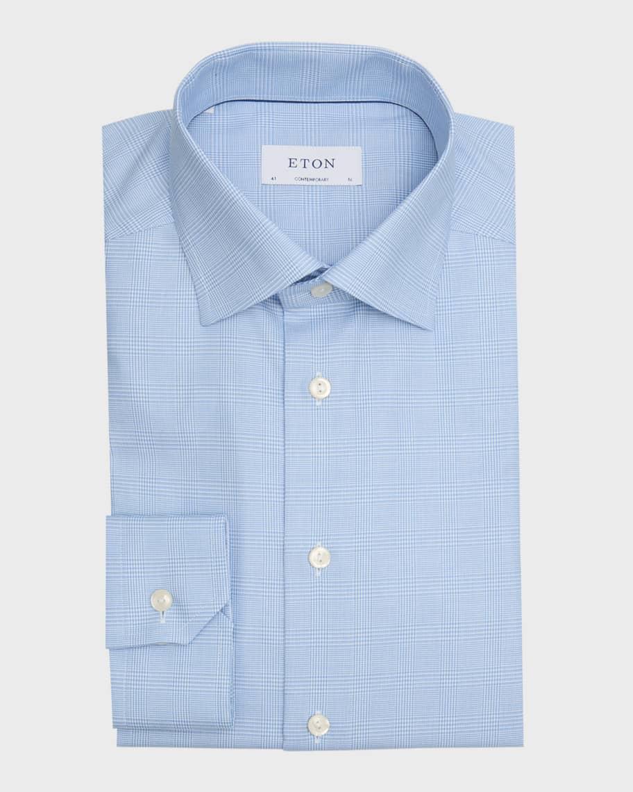 Mens Prince of Wales Check Contemporary-Fit Dress Shirt Product Image