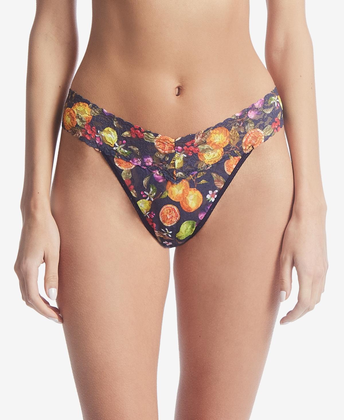 Printed Original-Rise Signature Lace Thong Product Image
