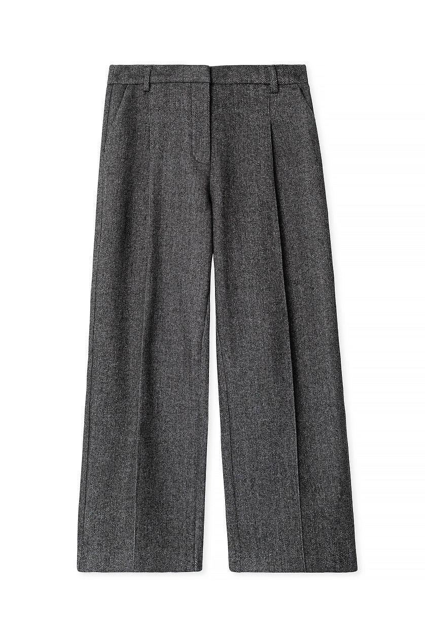Mid Waist Herringbone Trousers Product Image