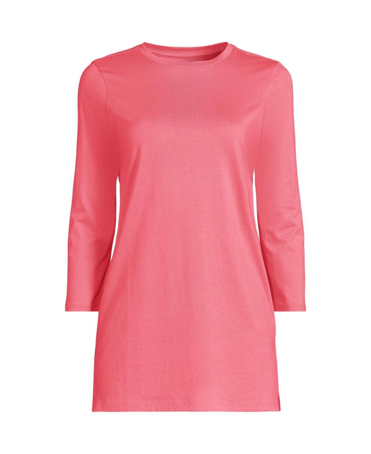 Women's Lands' End Supima Cotton Crewneck Tunic, Size: XL, Fresh Ivory Product Image