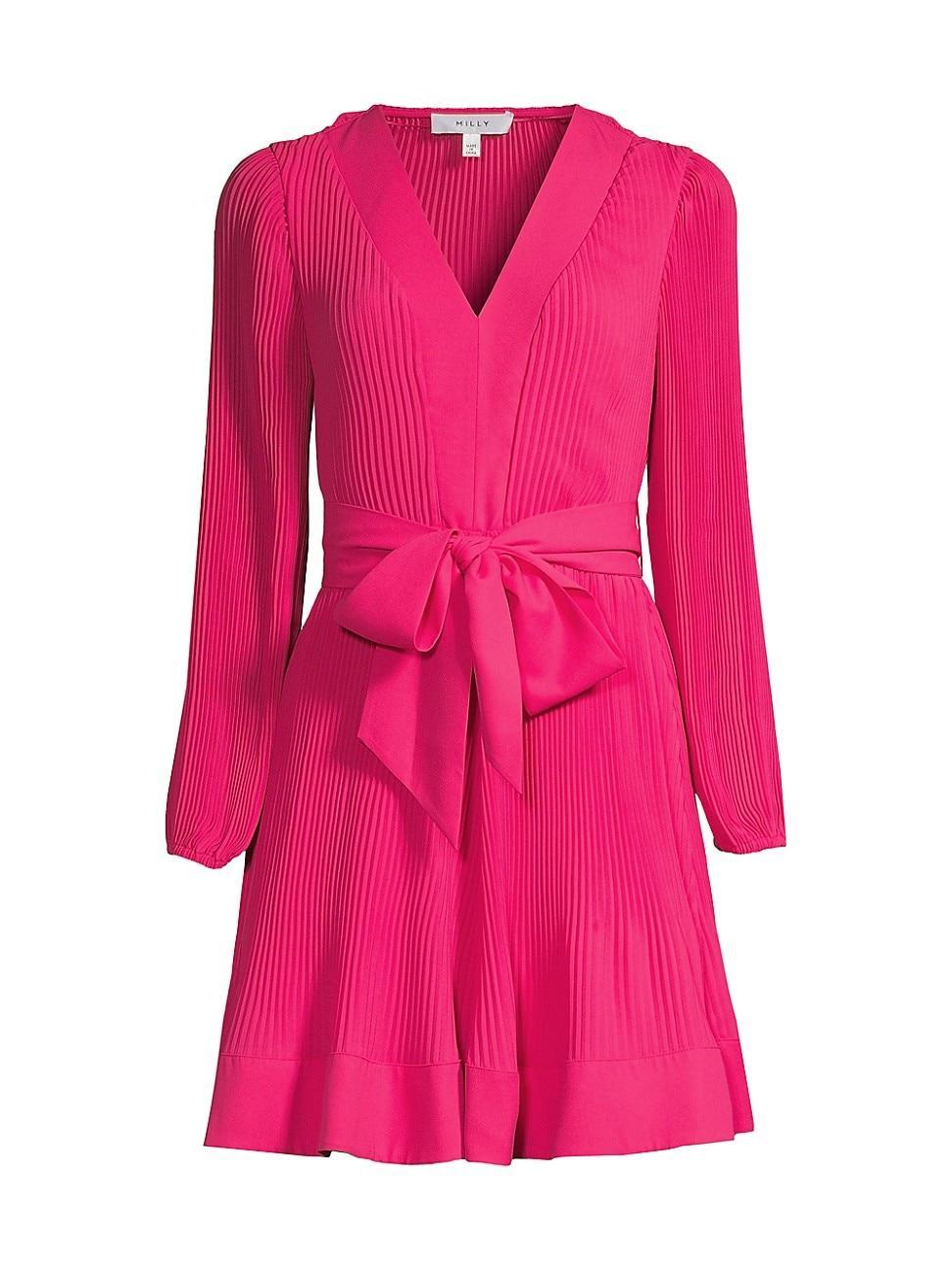 Milly Liv Belted Pleated Dress Product Image