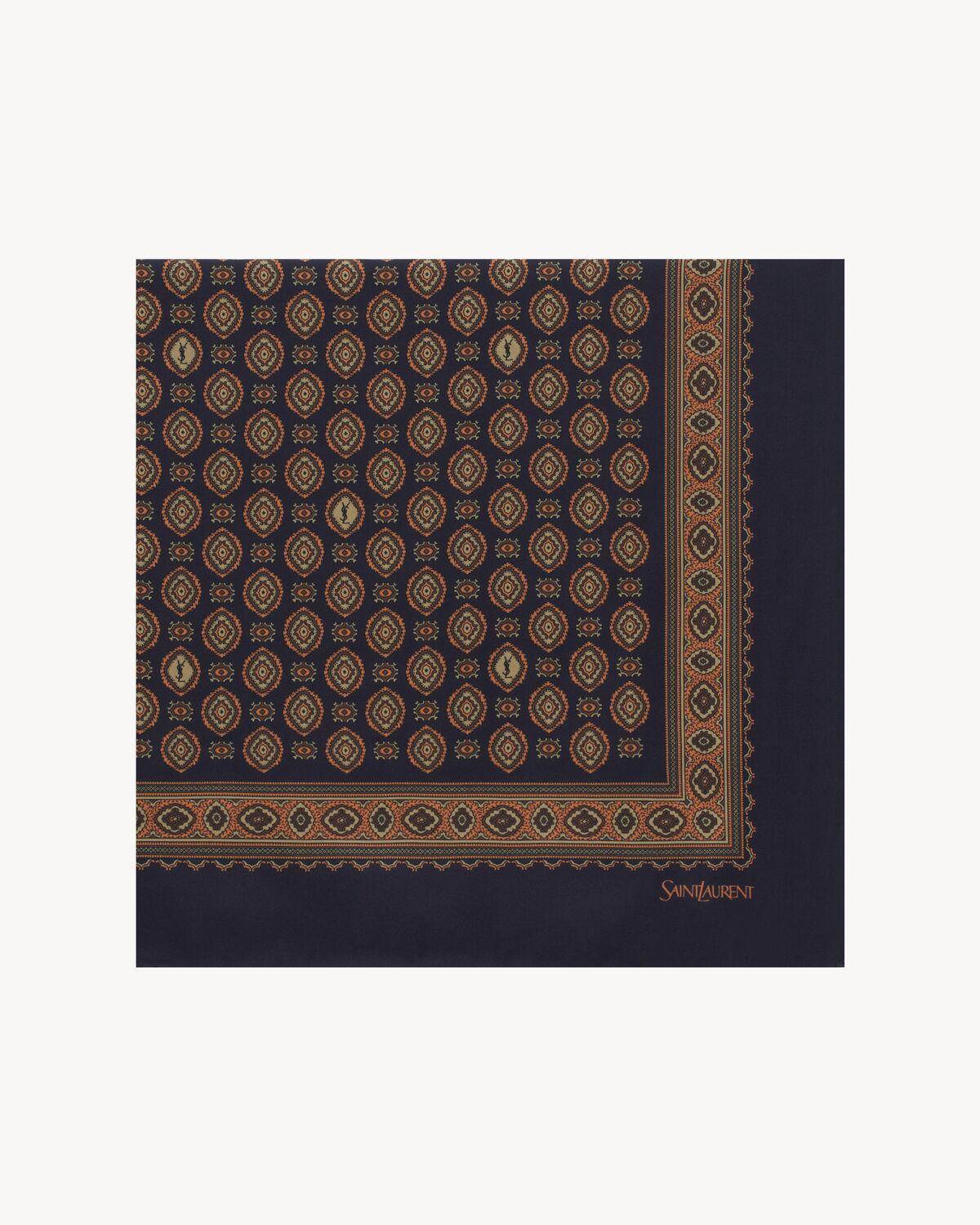 square scarf in medallion silk twill | Saint Laurent | YSL.com Product Image