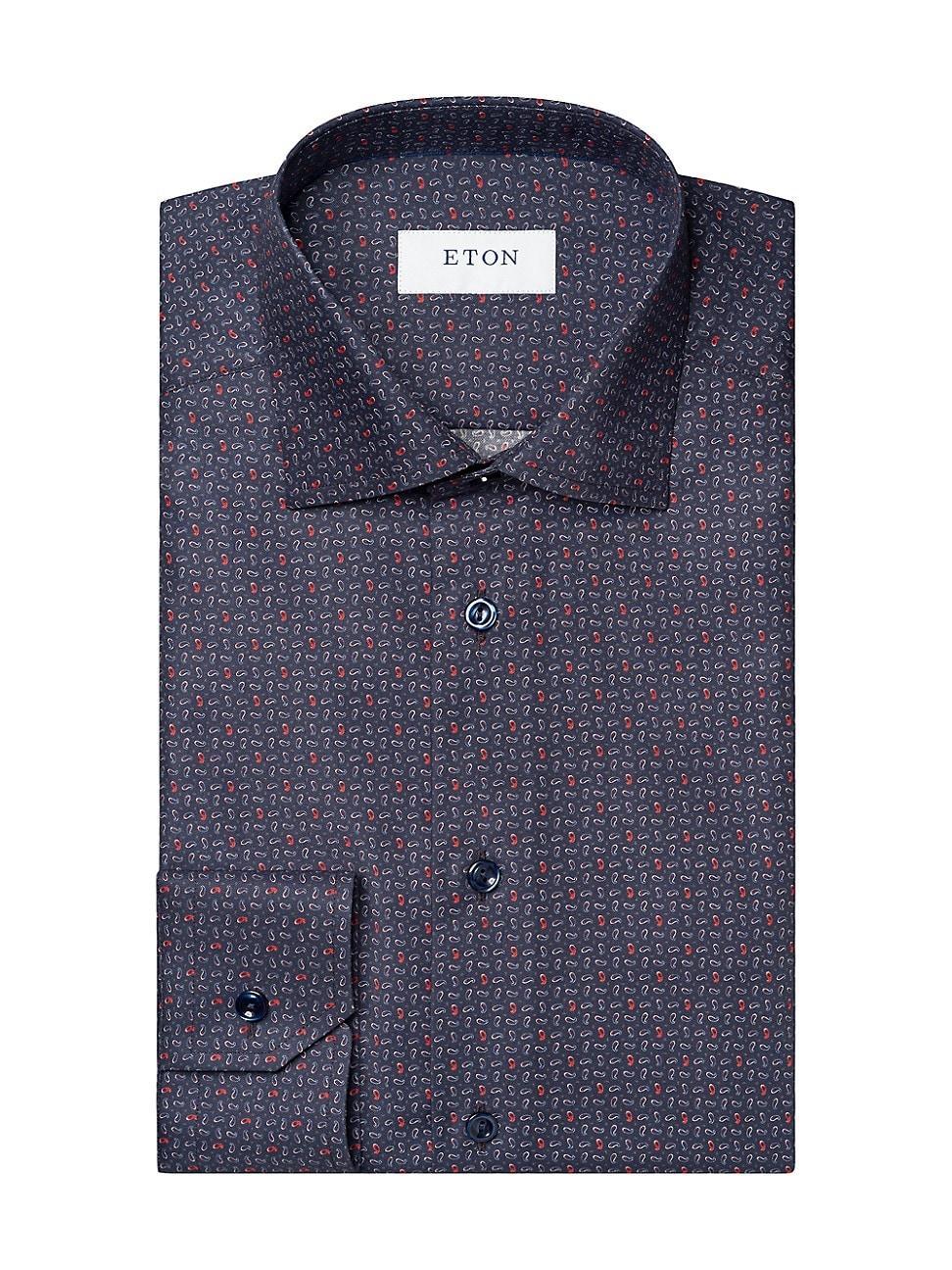 Mens Contemporary-Fit Micro-Paisley Cotton Shirt Product Image