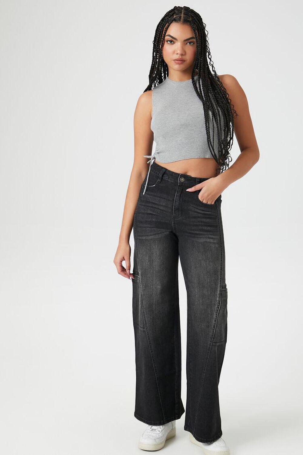 Stone Wash Wide-Leg Jeans | Forever 21 Product Image