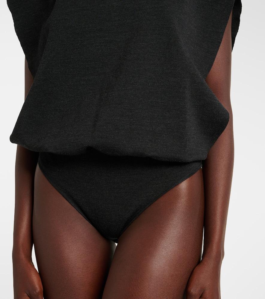 ALAÏA Wool Bodysuit In Black Product Image