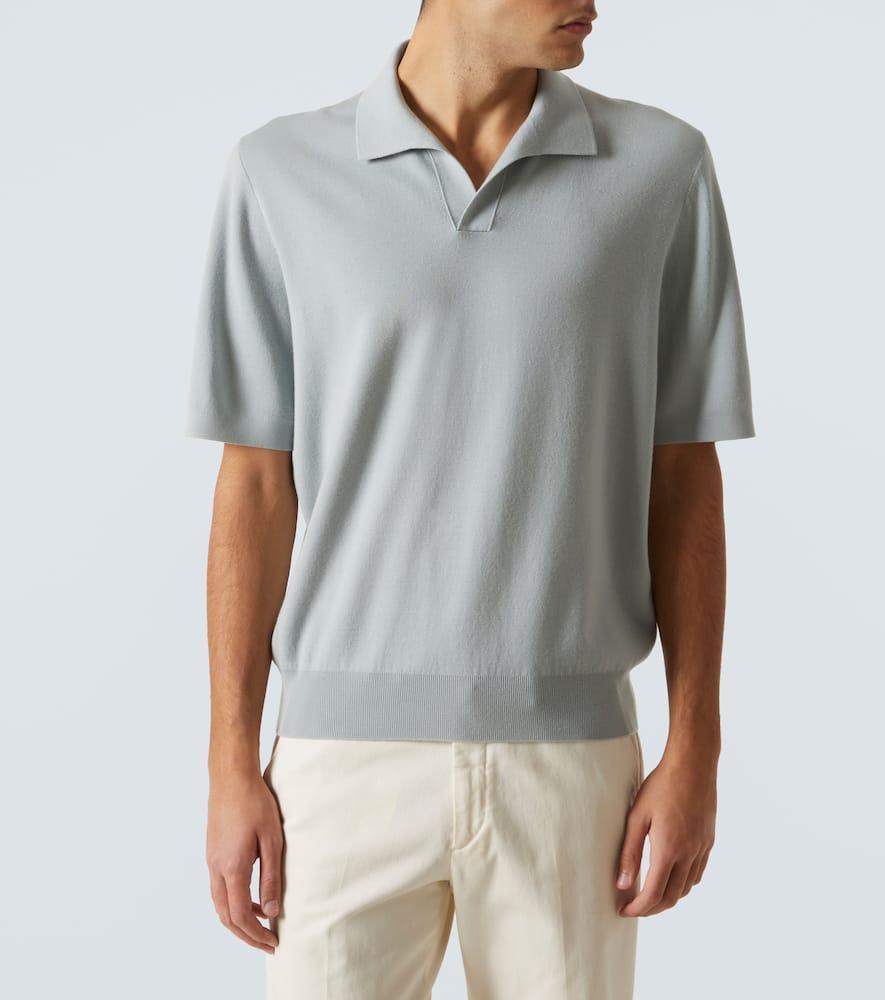 LORO PIANA Empire Virgin Wool Polo Sweater In Gray Product Image