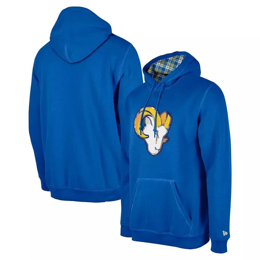 Men's New Era Royal Los Angeles Rams 3rd Down Plaid Pullover Hoodie, Size: 2XL, Blue Product Image