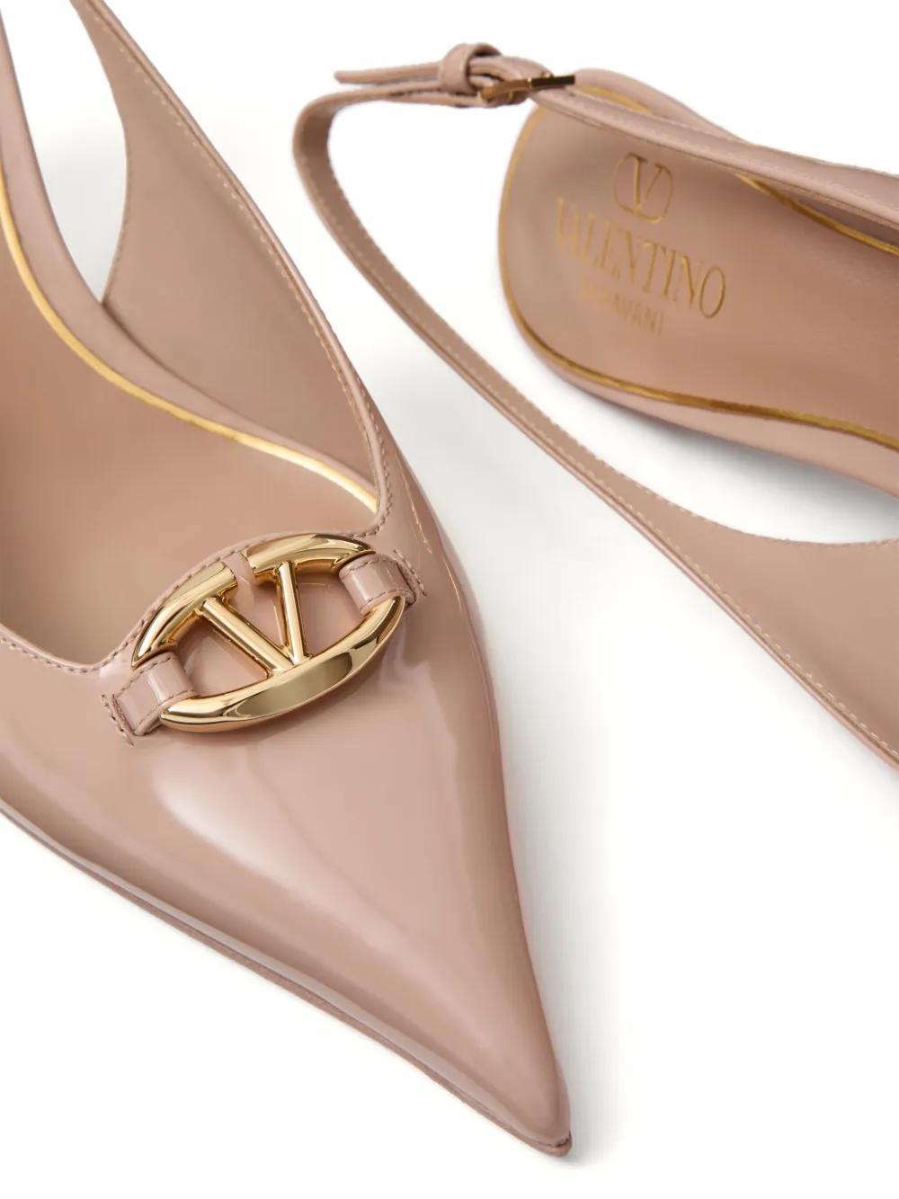 60mm VLogo slingback leather pumps Product Image