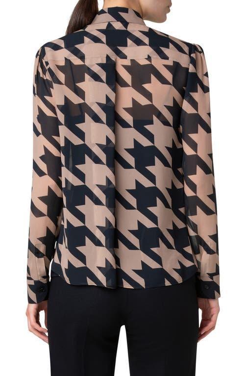 AKRIS PUNTO Houndstooth Print Button-front Blouse In Multi Product Image