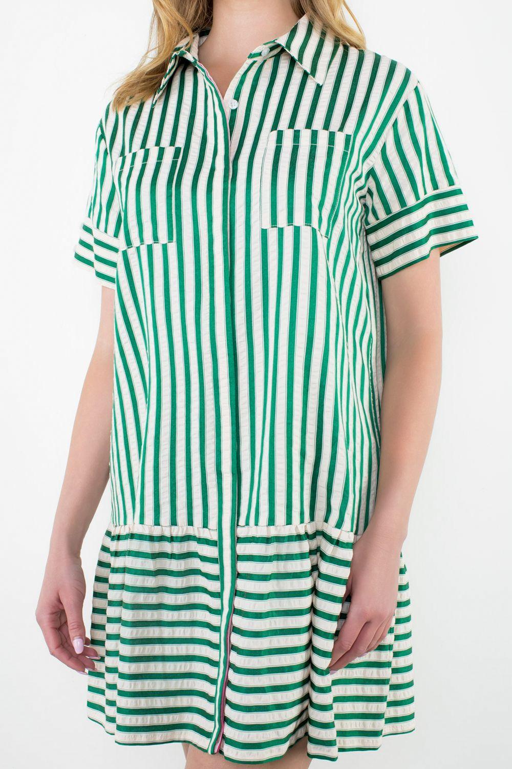 Short Sleeve Striped Dress Product Image