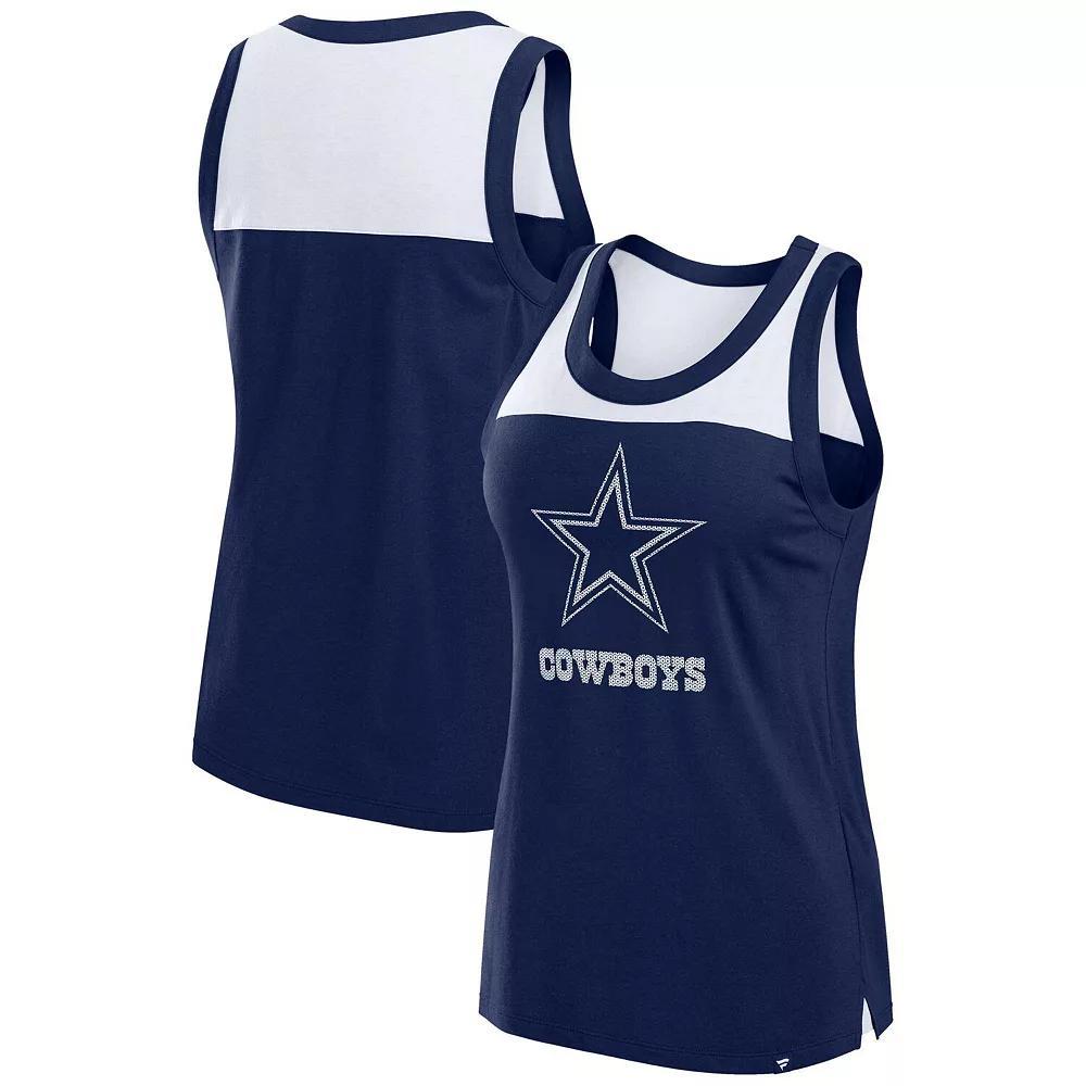 Womens Fanatics Dallas Cowboys Sequin Tank Top Blue Product Image