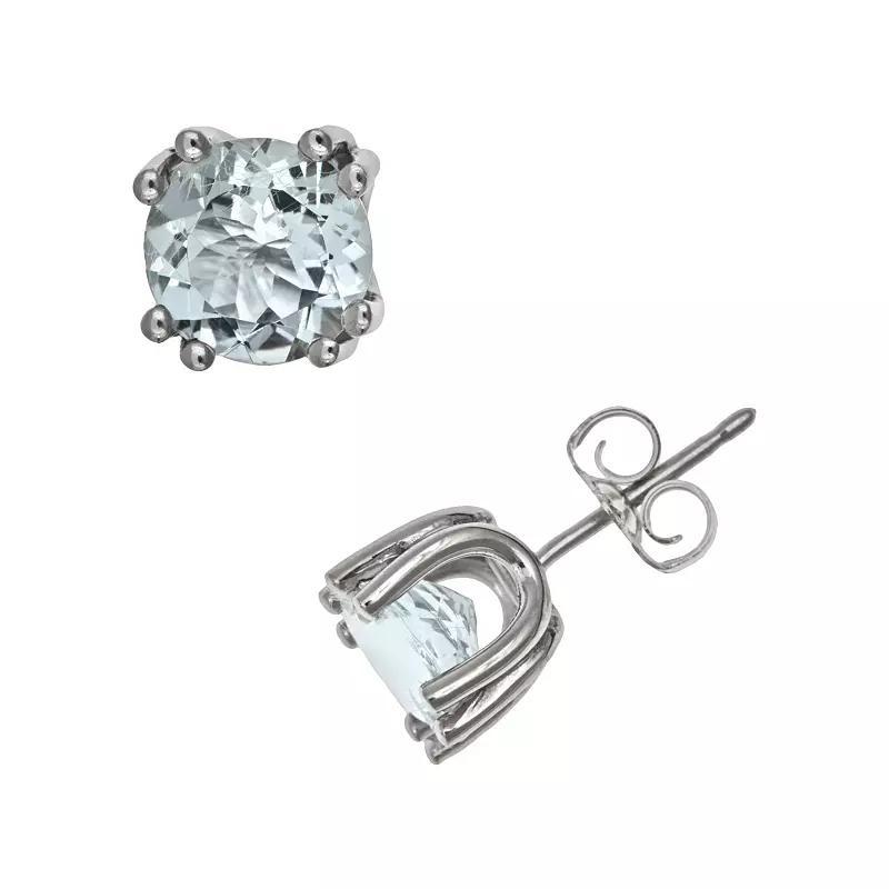 Celebration Gems Sterling Silver Aquamarine Stud Earrings, Women's, Blue Product Image