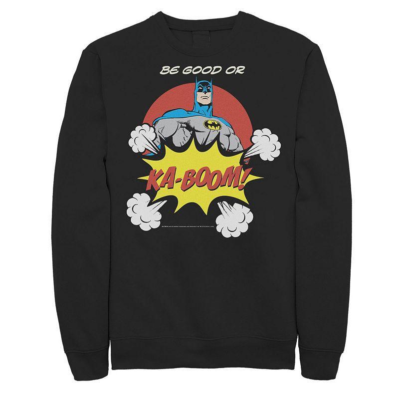 Men's DC Comics Batman Ka-Boom Pop Art Text Poster Sweatshirt, Size: Small, Black Product Image