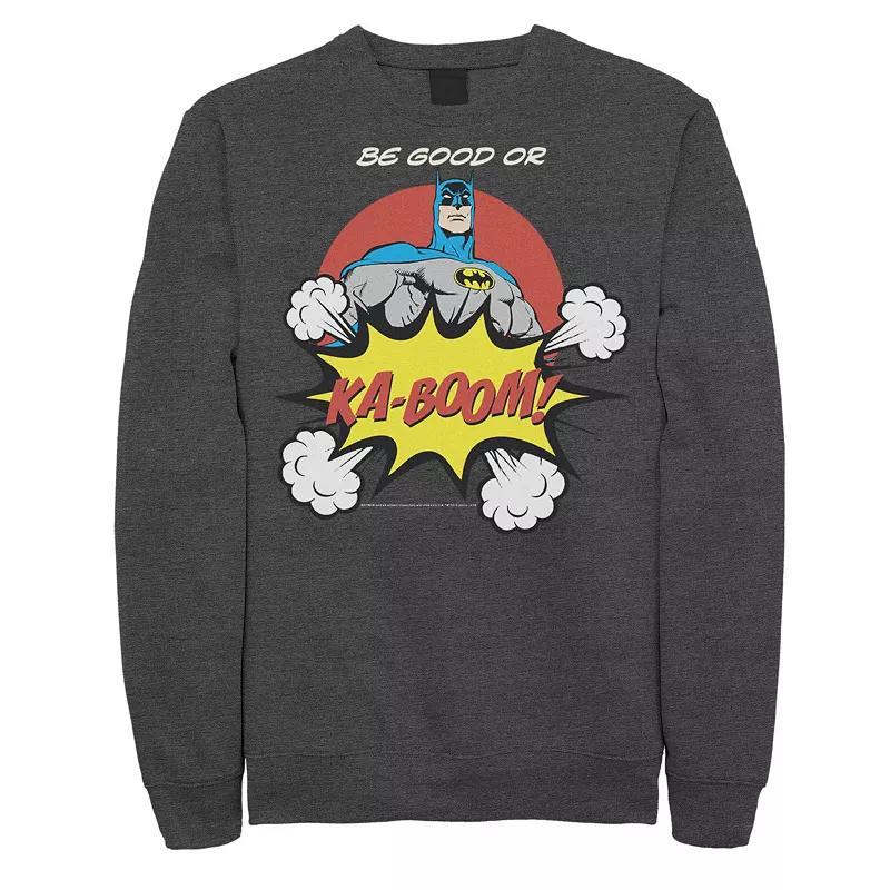 Men's DC Comics Batman Ka-Boom Pop Art Text Poster Sweatshirt, Size: Small, Black Product Image