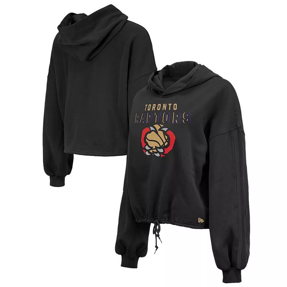 Women's New Era Black Toronto Raptors 2024/25 City Edition Cropped Pullover Hoodie, Size: Medium, Rpt Black Product Image