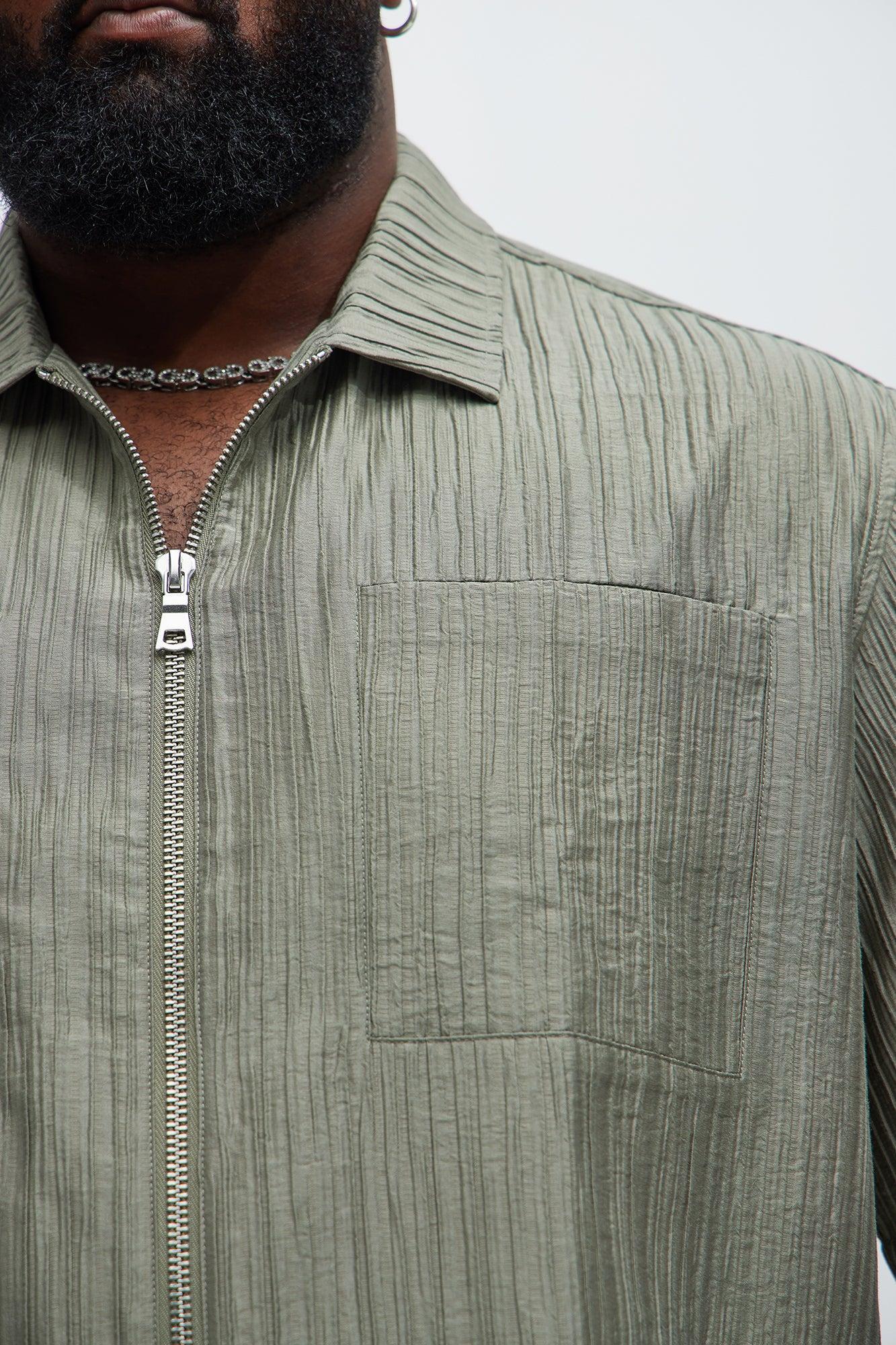 Niles Textured Shirt - Olive Product Image