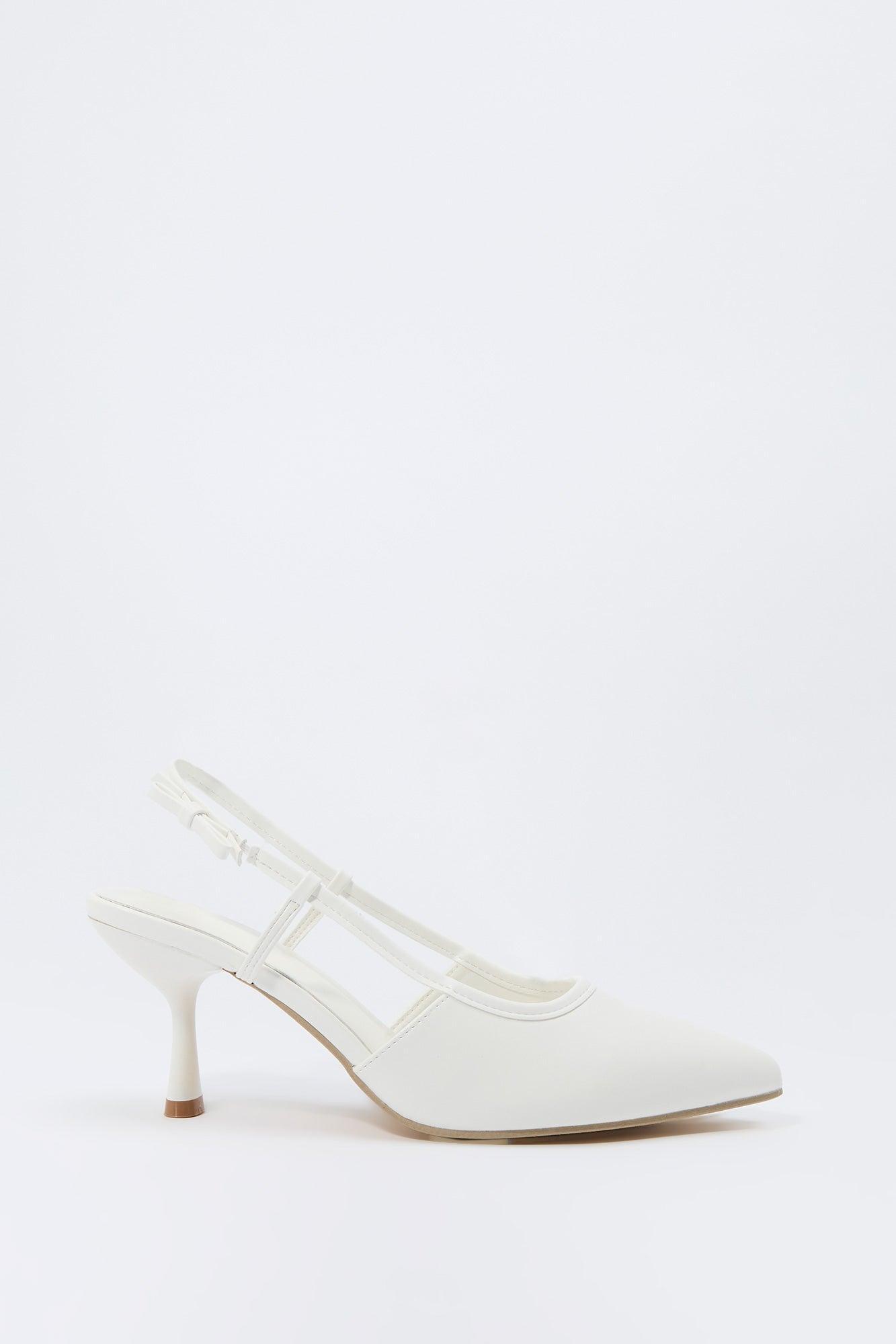 Faux Leather Side Bow Kitten Heel Female Product Image