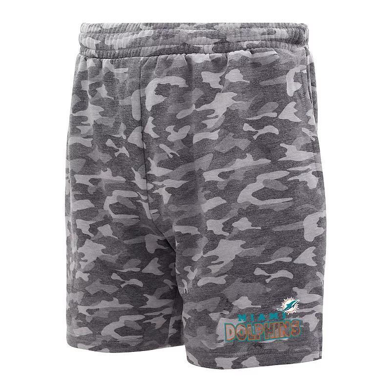 Men's Concepts Sport  Charcoal Miami Dolphins Biscayne Camo Shorts, Size: XL Product Image