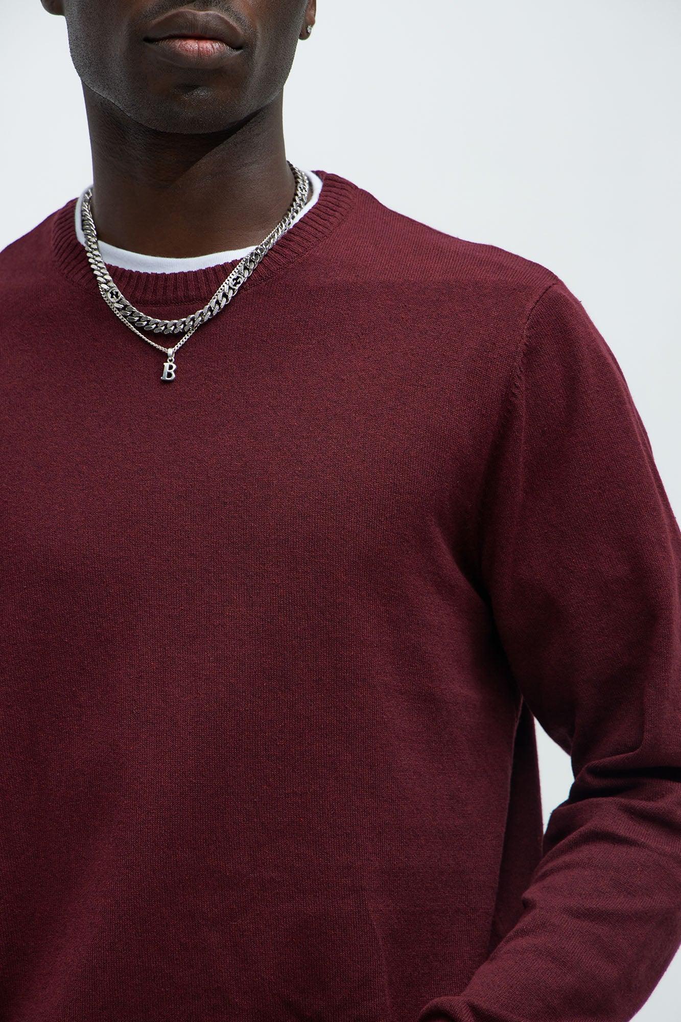 Cozy and Cool Crewneck Sweater - Burgundy Product Image