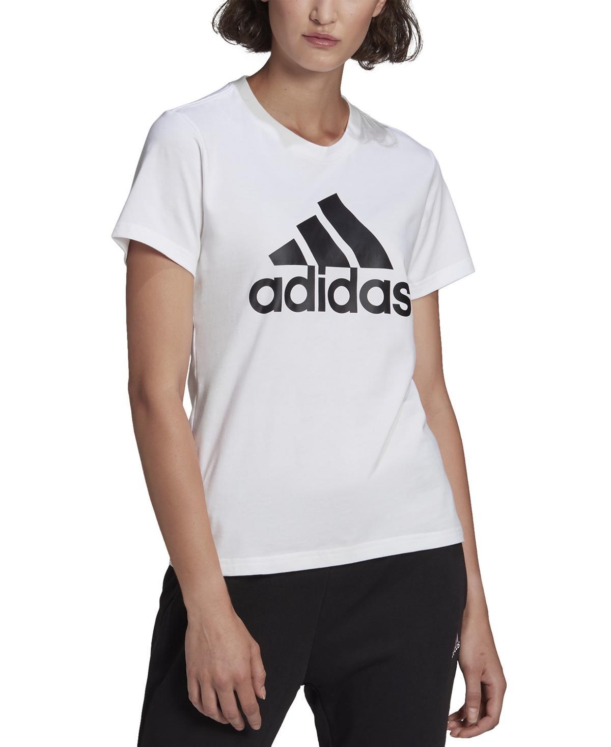 adidas Essentials Logo Tee White XS Womens Product Image