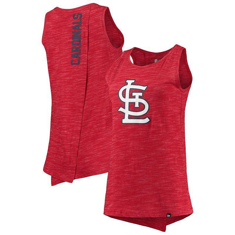 Womens New Era Red St. Louis Cardinals Space Dye Back-Knot Tank Top Product Image