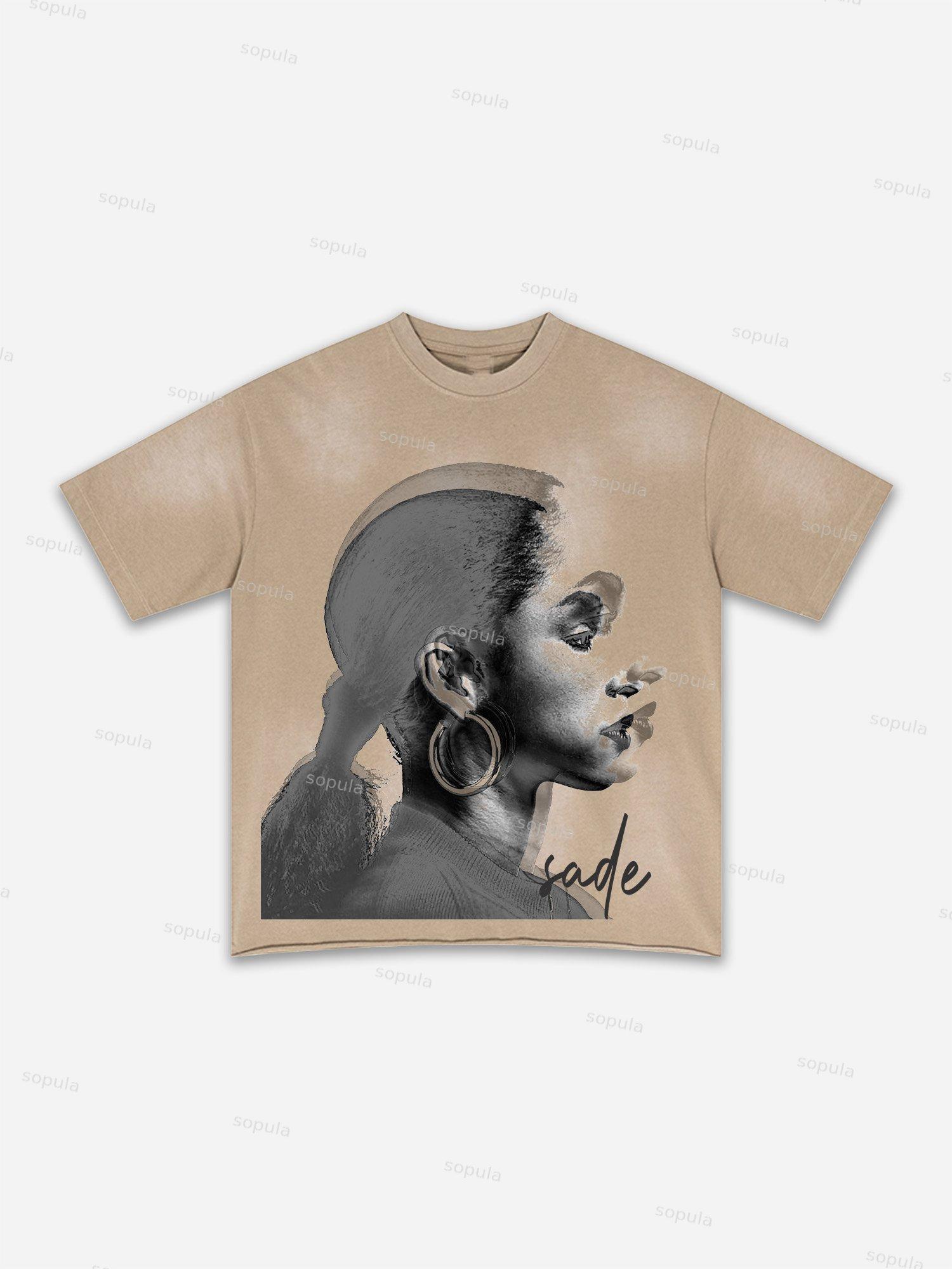 Lips Graphic Print Washed T-shirt Product Image