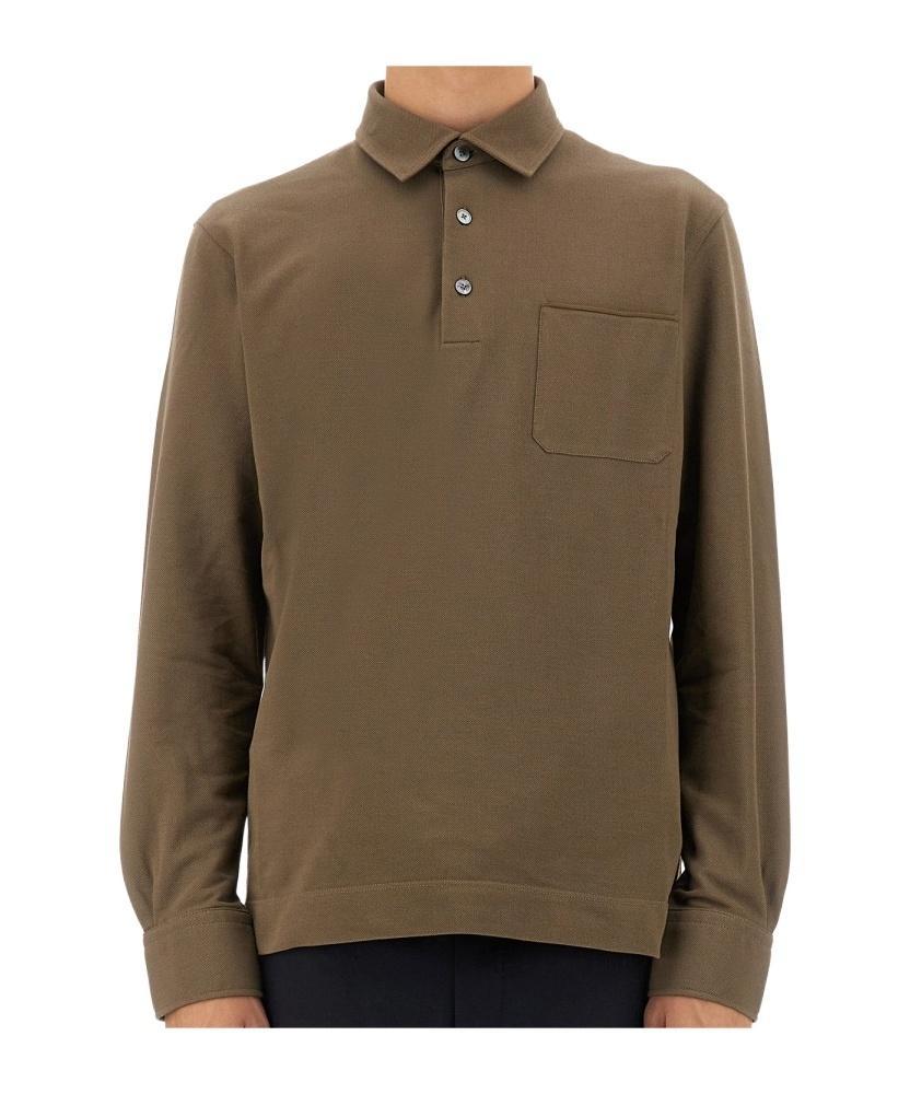ZEGNA Cotton Polo In Beige Product Image