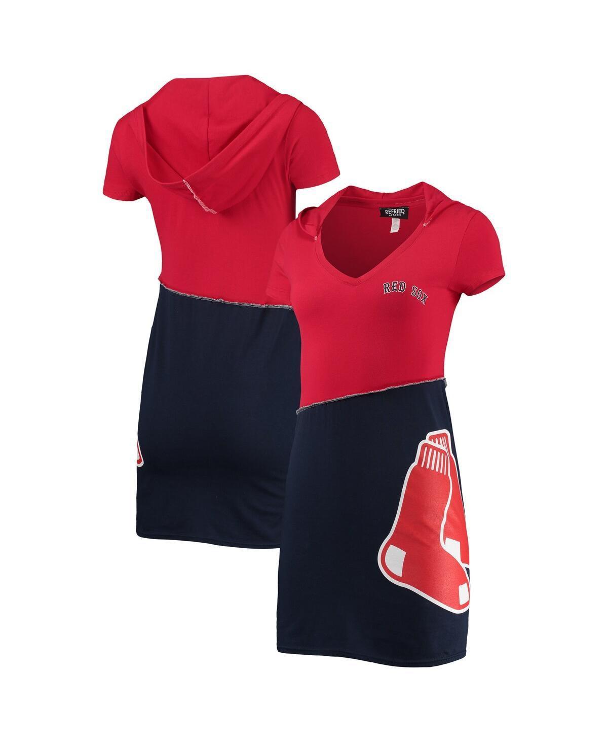 Women's Refried Apparel Red/Navy Boston Red Sox Hoodie Dress, Size: Large Product Image