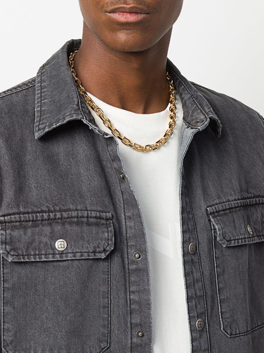 gold-plated chain-link necklace Product Image