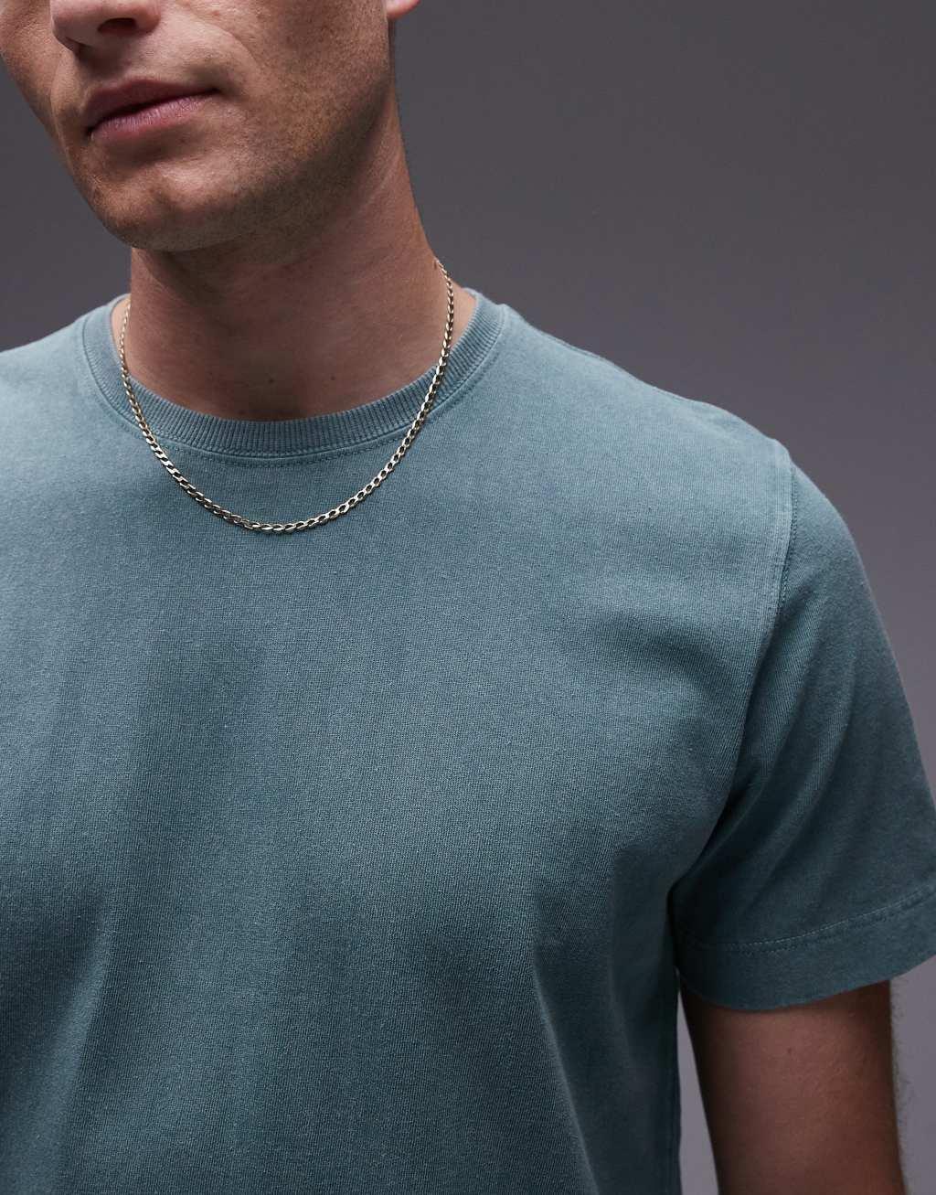 Topman regular T-shirt in washed green Product Image