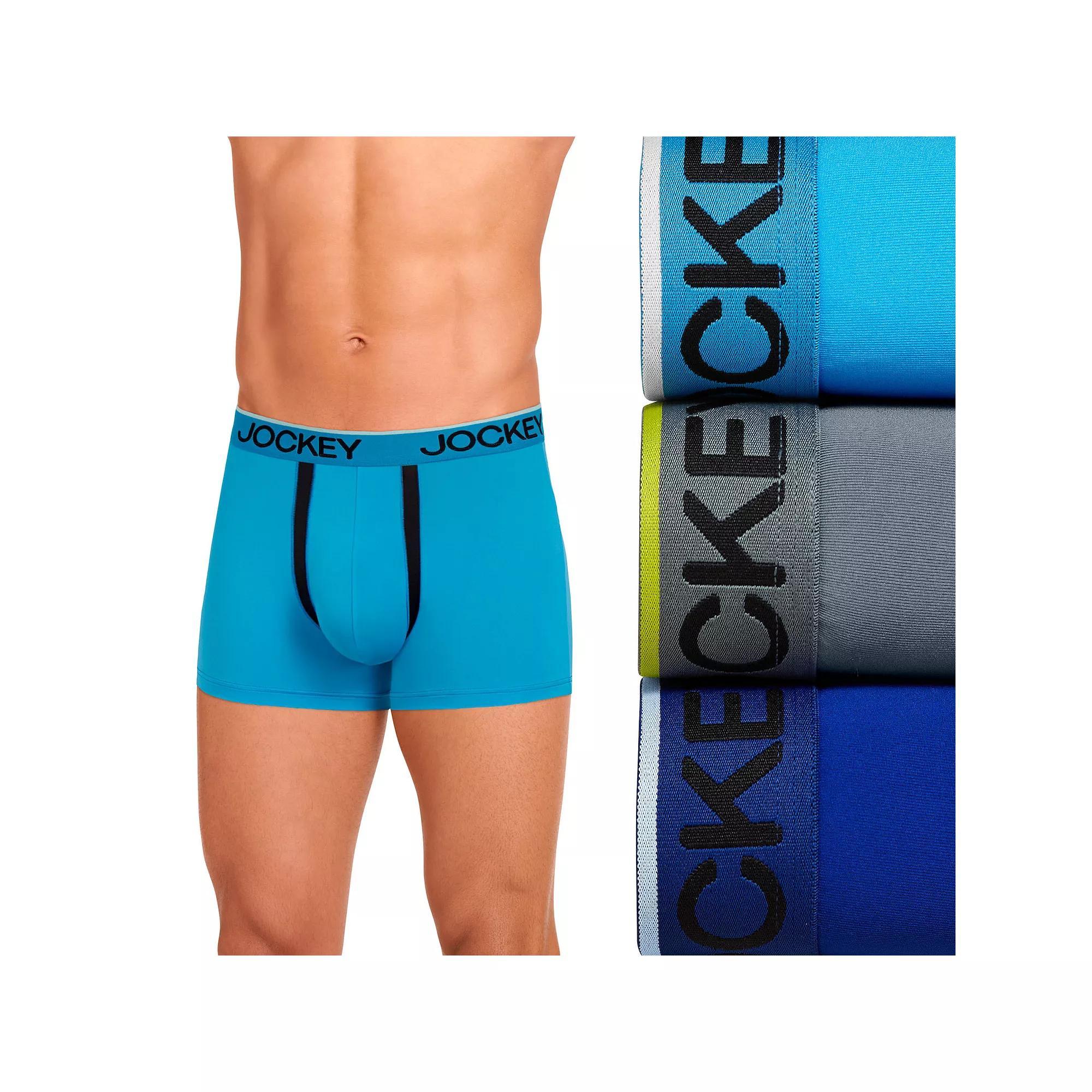 Men's Jockey® 3-pack Chafe Proof Pouch Microfiber Trunk, Size: Small, Blue Team Product Image