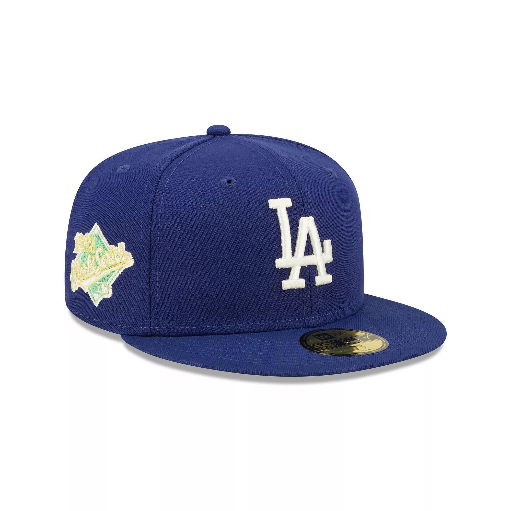 Men's New Era Royal Los Angeles Dodgers 1988 World Series Champions Citrus Pop UV 59FIFTY Fitted Hat, Size: 7 1/2, Blue Product Image
