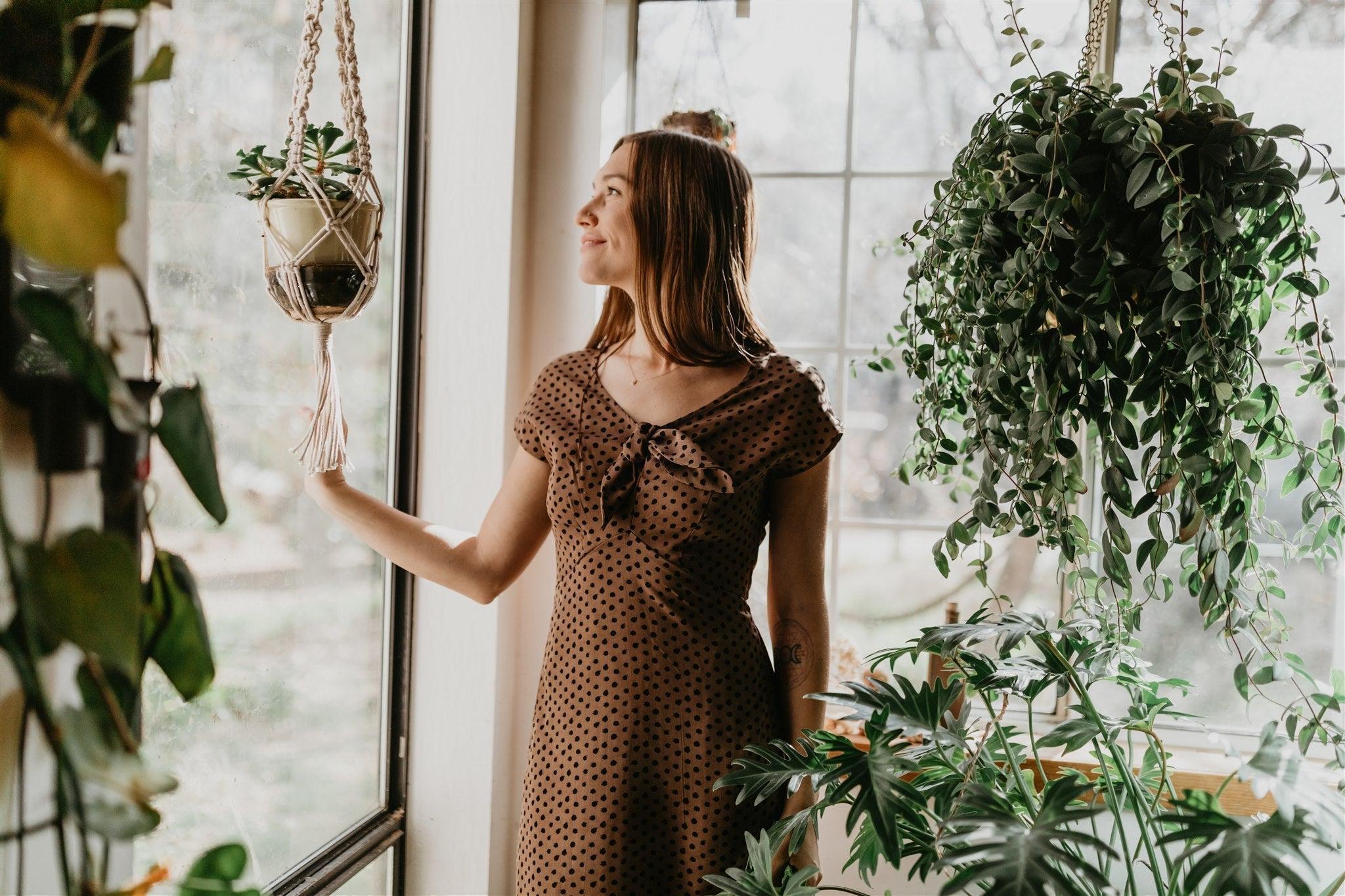 Tatiana Dress in Mocha Dot Product Image